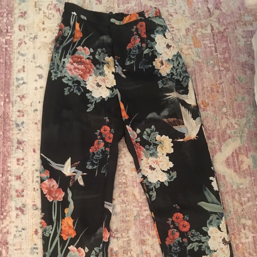 Zara Printed Silk Pants